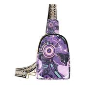 Borsa a tracolla alla moda viola e ciano Circle borsa impermeabile piccole borse per le donne per il pacchetto di giorno, cerchio viola e ciano, 1 size