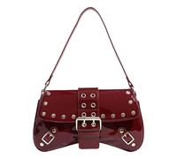 Borsa A Tracolla Alla Per Donne In Pelle Pura Sette Borse Alla Con Disegni Con Borchie Per Usi Quotidiani Stili Punk Bordite