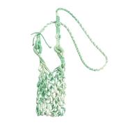 Borsa a tracolla all'uncinetto, portatile, cava, stile bohémien, con supporto per bicchieri di vino, adatta per feste, viaggi, campeggio, interni, esterni, al mare, donne, uomini, bottiglie, telefoni
