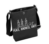 Borsa a tracolla Aloka con monaci che camminano per la pace, regalo per la pace, Peacebag