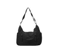 Borsa a Tracolla Ampia e Fashion per le Donne, Borsa a Secchiello in Nylon Leggera, a Spalla Impermeabile Adatta per la Palestra e lo Shopping (Nero)