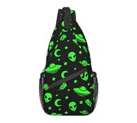 Borsa a tracolla antifurto, per astronavi della luna aliena verde pianeta nero, z