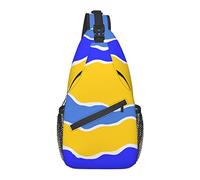 Borsa a tracolla antifurto, per bandiera dell'Ucraina a righe gialle blu, zaino a tracolla a tracolla Borsa pettorale impermeabile Zainetto casual leggero per sport da viaggio