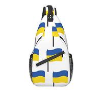 Borsa a Tracolla Antifurto, per Bandiera Nazionale dell'Ucraina, Zaino a Tracolla a Spalla Borsa a Petto Impermeabile Zainetto Casual Leggero per Sport da Viaggio