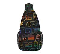 Borsa a Tracolla Antifurto, per Gioco Video Gioco Modello Nero, Zaino a Tracolla a Spalla Borsa a Petto Impermeabile Zainetto Casual Leggero per Sport da Viaggio