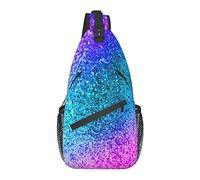 Borsa a Tracolla Antifurto, per Glitter Colorati, Zaino a Tracolla a Spalla Borsa a Petto Impermeabile Zainetto Casual Leggero per Sport da Viaggio