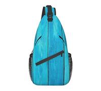 Borsa a Tracolla Antifurto, per Legno Vecchio Legno di Quercia Blu Mare a Strisce, Zaino a Tracolla Borsa a Tracolla Impermeabile Zainetto Casual Leggero per Sport da Viaggio