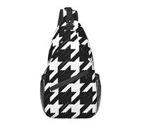 Borsa a Tracolla Antifurto, per Pied De Poule a Righe Moderne Astratte, Zaino a Tracolla a Spalla Borsa a Petto Impermeabile Zainetto Casual Leggero per Sport da Viaggio