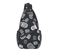 Borsa a Tracolla Antifurto, per Stemma dell'Ucraina Grigio, Zaino a Tracolla a Spalla Borsa a Petto Impermeabile Zainetto Casual Leggero per Sport da Viaggio