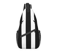 Borsa a tracolla antifurto, per zaino a tracolla a tracolla a righe bianche nere Borsa a tracolla impermeabile Zainetto casual leggero per sport da viaggio