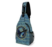 Borsa A Tracolla Antifurto Sling Bag Per Scuola, Viaggi, Campeggio Gold Blue Egyptian Egypt Hieroglyphs Unisex Zaini A Tracolla