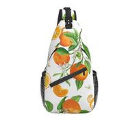 Borsa a tracolla Arancione Frutta Foglia Fiore Escursionismo Zainetto Zaino a tracolla a tracolla Zaino da viaggio per uomo Donna