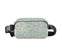 Borsa a tracolla astratta leopardata ghepardo forme donne uomini carino borsa a tracolla marsupio per shopping sport lavoro, Pois e teneri fiori di camomilla, 1 Size