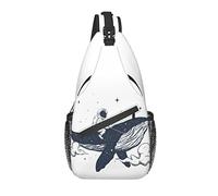 Borsa a tracolla astronauta balena volare spazio escursionismo zainetto zaino a tracolla zaino da viaggio per uomo donna