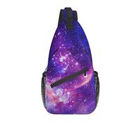 Borsa a tracolla Aurora Galaxy Blue Pastel Hiking Daypack Crossbody Shoulder Backpack Travel Chest Pack for Men Women