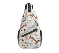 Borsa a tracolla Bassotto Cane Animale infantile Escursionismo Zainetto Zaino a spalla a tracolla Zaino da viaggio per uomo Donna