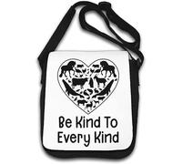 Borsa a tracolla Be Kind to Every Kind Go Vegan Heart Bianco