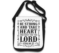 Borsa a tracolla Be Strong And Take Heart And Wait For The Lord Salmo 27 Bianco