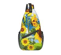Borsa a tracolla, bellissimo zaino a tracolla con stampa a farfalla con soli per donne e uomini a spalla casual