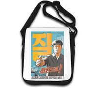 Borsa a tracolla bianca con poster di propaganda della Corea del Nor