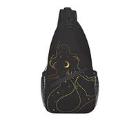 Borsa a tracolla Black Mermaid Magic Hiking Daypack Crossbody Shoulder Backpack Travel Chest Pack for Men Women