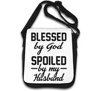 Borsa a tracolla Blessed By God Spoiled By My Husband Bianco