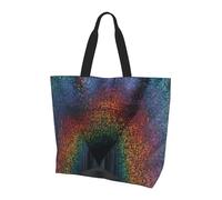 Borsa a tracolla blu navy con motivo cielo e stelle, borsa organizer per viaggi, viaggi d'affari e gite in spiaggia, Sogni olografici, Taglia unica