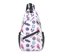 Borsa a tracolla Boho Dreamcatcher Feather Arrow Escursionismo Daypack Crossbody Shoulder Backpack Travel Chest Pack for Men Women