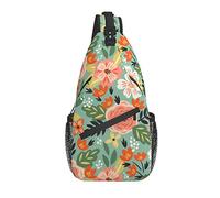 Borsa a tracolla Boho Flower Colorful Spring Hiking Daypack Crossbody Shoulder Backpack Travel Chest Pack for Men Women