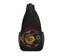 Borsa a tracolla Boho Moon Sun Astrology Magic Black Hiking Daypack Crossbody Shoulder Backpack Travel Chest Pack for Men Women