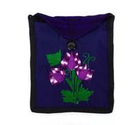 Borsa A Tracolla Boho Ricamata Con Fiori Di Rosa Viola - CONCERNED CRAFTS