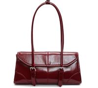 Borsa a tracolla bordeaux Borsa a tracolla minimalista in pelle PU con bottone magnetico elegante di capacità per vacanze lavoro appuntamenti shopping
