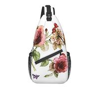 - Borsa a tracolla Borsa a tracolla antifurto Zaino a spalla per donne e Zaini multiuso da viaggio (Compatibile con fiori Shabby Chic Rose Boccioli Foglie ani Farfalla flore