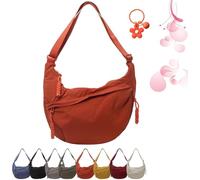Borsa a tracolla, borsa a tracolla Arisefrom da donna, borsa a tracolla in nylon tinta unita alla moda, borsa a tracolla piccola da donna, borsa hobo a tracolla in nylon, borsa a mezza luna, borsa a