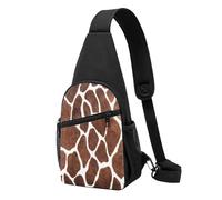 Borsa a tracolla, borsa a tracolla in diagonale borsa da viaggio per escursionismo borsa a tracolla borsa da giorno unisex,Struttura animale della stampa della pelle della giraffa