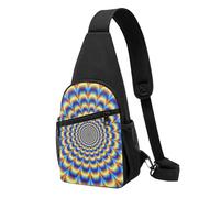 Borsa a tracolla, borsa a tracolla in diagonale borsa da viaggio per escursionismo borsa a tracolla borsa da giorno unisex,Gif di illusione ottica a spirale
