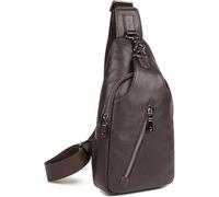 Borsa A Tracolla Borsa A Tracolla Zaino A Tracolla, Borsa A Tracolla Moderna da Uomo, Pettorale Antifurto in Vera Pelle, Caccia Campeggio Casual Viaggi Escursionismo Z, Chocolate Color, One Size