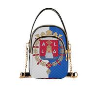 Borsa a tracolla borsa borsa della provincia di Alicante bandiera trapuntata borsa del telefono borsa a catena borsa carino designer pochette da donna cerniera tote, 15 cm × 21,1 cm × 7,9 cm