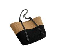 Borsa a Tracolla Borsa Da Spiaggia Primaverile Ed Estiva Borsa A Tracolla Da Donna Con Texture In Paglia Borsa Tote For Pendolari Alla Moda Borsa d'epoca(A)