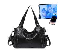 Borsa A Tracolla - Borsa In Pelle Di Grande Capacità, Borsa In Pelle PU | Elegante Borsa Per Laptop, Compagno Di Lavoro Quotidiano Regolabile, Elegante Design Strutturato Supporta Abiti Da Uffici, Via