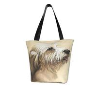 Borsa a tracolla, Borsa tote in tela Borsa grande Borsa casual da donna Borse per la spesa riutilizzabili,Petite Basset Griffon Vendeen Dog Art
