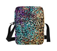 Borsa a tracolla carina borsa a tracolla per donna borse a tracolla tracolla regolabile per uso quotidiano all'aperto quotidiano - leopardo sfumato glitter decorazione paillettes blu viola giallo