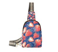 Borsa a tracolla carina da viaggio alla moda con fragole rosse per le donne per il pacchetto di giorno, Fragola rossa., 1 size