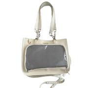 Borsa a tracolla casual a tema anime resistente all'usura PU borse ascellari tasche multiple leggere per viaggi pendolari borsa a tracolla stile Otaku leggera resistente all'usura, bianco, One Size