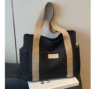 Borsa a tracolla casual alla moda con tasche multiple e decorazione a lettera, leggera, con ampia capacità e scomparto singolo, adatta per shopping, scuola, lavoro, ospedale, uscite, centro commercial
