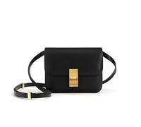 Borsa A Tracolla Casual Alla Moda in Metallo Piccola Quadrata in Pelle Da Donna,Nero