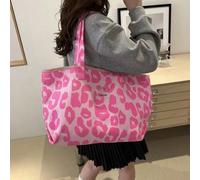 Borsa a tracolla casual, ampia, di grandi dimensioni, con stampa leopardata, alla moda, dolce e fresca, di grande capacità, oggetto d'amore indispensabile per San Valentino e l'atmosfera natalizia Tag