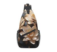 Borsa a tracolla casual bohémien Golden Lotus durevole di grande capacità leggera e traspirante adatta per vari luoghi all'aperto