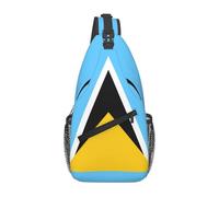 Borsa a tracolla casual con bandiera di Santa Lucia, resistente, di grande capacità, leggera e traspirante, adatta per vari luoghi all'aperto