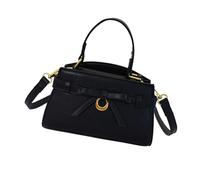 Borsa a tracolla casual con fiocco, interni spaziosi, Black | Borse da bowling portatili con tracolla regolabile per lo shopping e spostamenti, borsa a tracolla per l ' uso